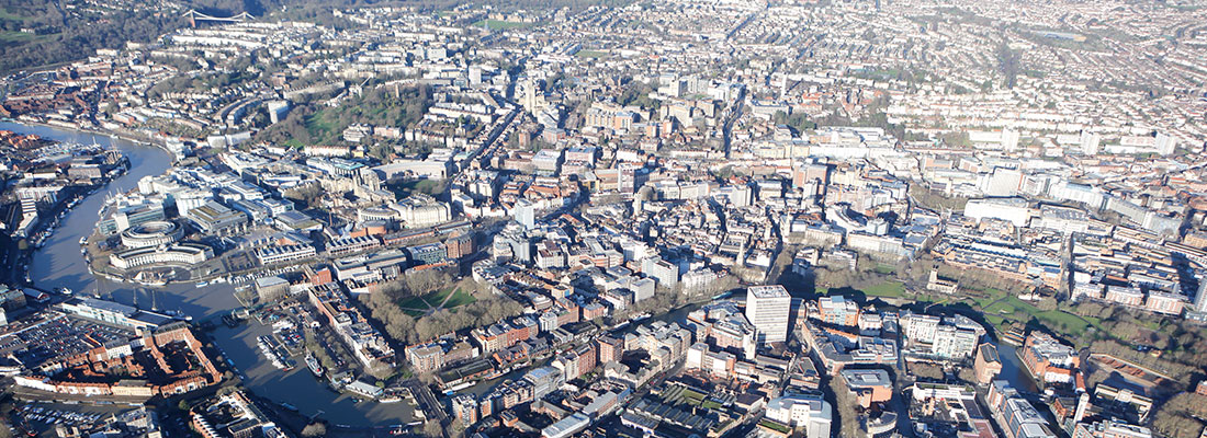 City-of-Bristol-Aerial-Photo_Slide 3MW Water Source Heat Pump in Castle Park.