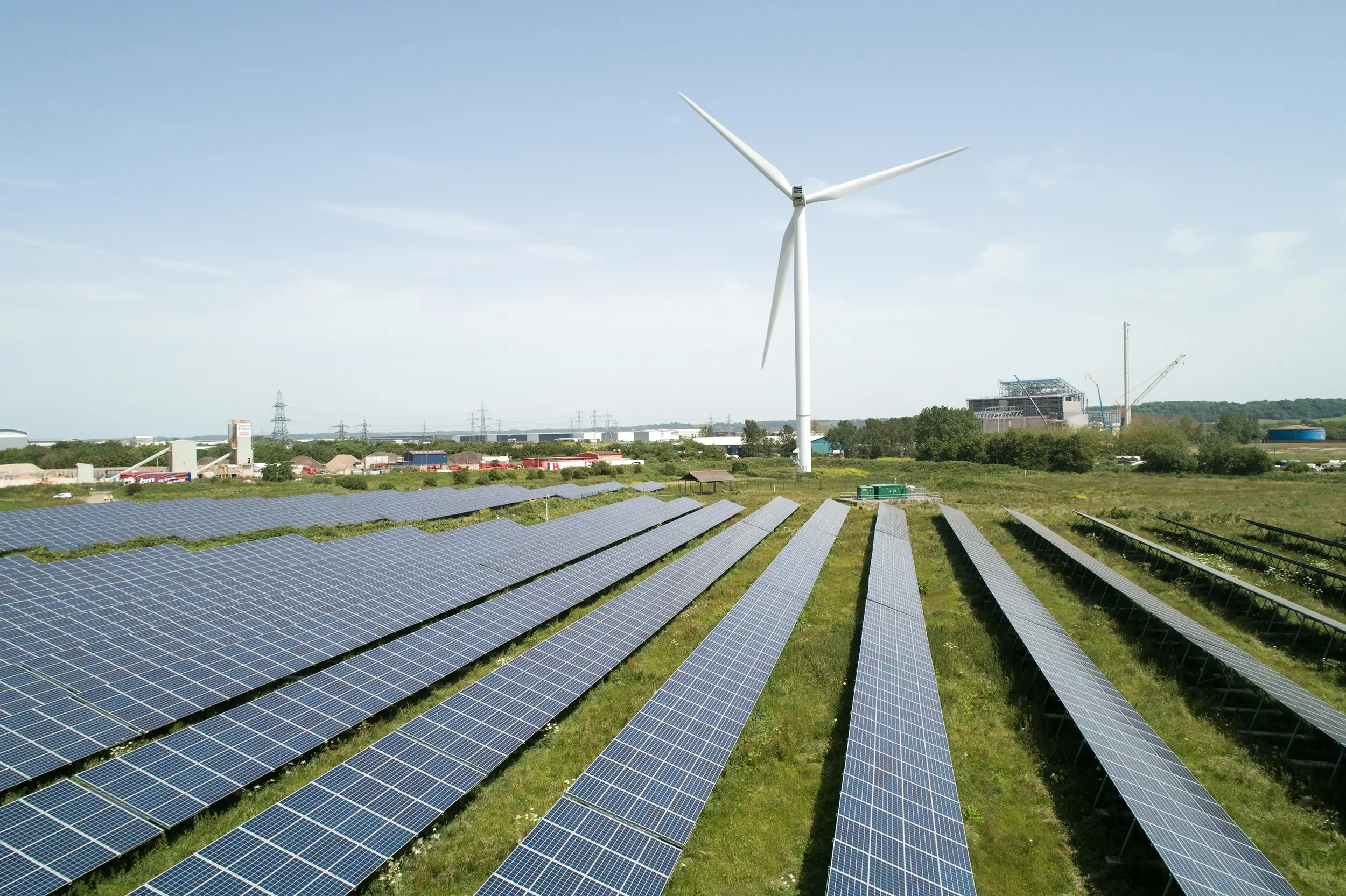 Wind turbine and photovoltaic panels